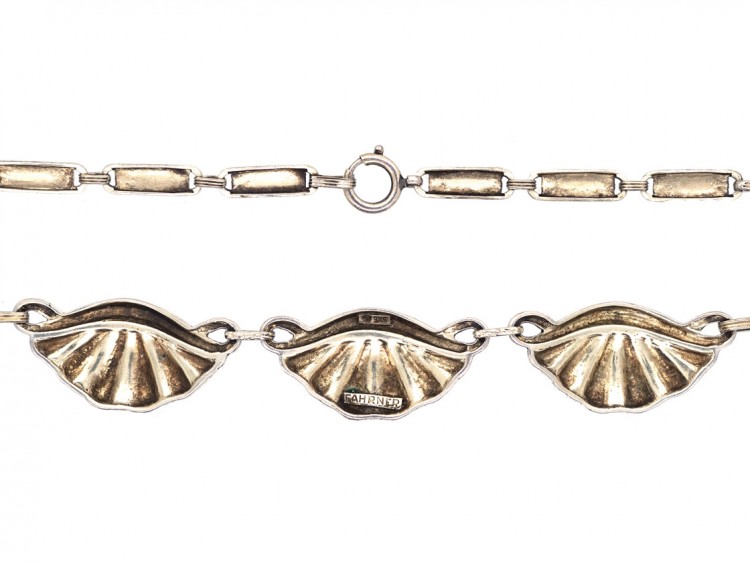 Theodor Fahrner Silver Gilt & Marcasite Art Deco Necklace