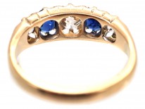 Victorian 18ct Gold, Diamond & Sapphire Five Stone Ring