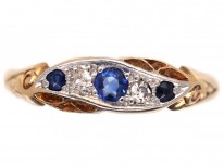Victorian 18ct Gold Sapphire & Diamond Ring