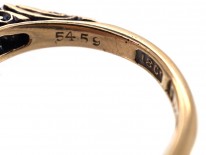 Victorian 18ct Gold Carved Half Hoop Diamond Ring
