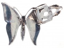 Art Deco Silver & Marcasite Butterfly Clip Brooch