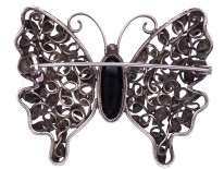 Silver & Black Opal Butterfly Brooch Attributed to Rhoda Wager