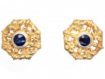 French 18ct Gold ​& Sapphire Belle Epoque Earrings