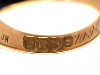 Victorian 18ct Gold, Diamond, Natural Split Pearl & Enamel Mourning Ring
