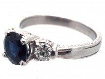 Platinum, Sapphire & Diamond Three Stone Ring