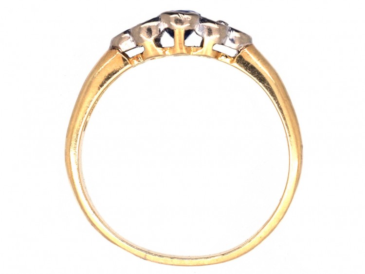 18ct Gold, Ceylon Sapphire & Diamond Ring