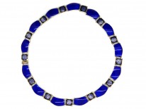 David Andersen Silver & Blue Enamel Necklace