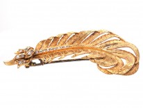 18ct Gold & Diamond Feather Brooch by Black Starr & Frost