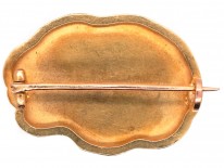 French 18ct Gold Art Nouveau Brooch by J Descamps of a Lady