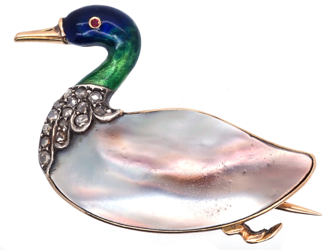 Duck brooch on sale