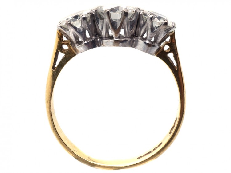 Art Deco 18ct Gold, Three Stone Diamond Ring