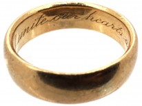 18ct Gold Wedding Ring With Inscription Inside