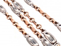 Edwardian 18ct Gold & Platinum Long Guard Chain