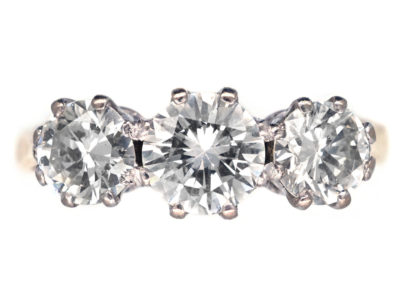 Art Deco 18ct Gold, Three Stone Diamond Ring