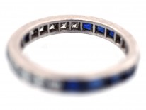 Art Deco Platinum Diamond & Sapphire Eternity Ring
