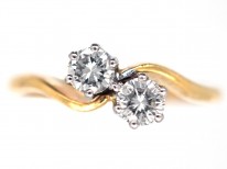 18ct Gold & Diamond Crossover Boodle & Dunthorne Ring