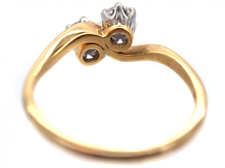 18ct Gold & Diamond Crossover Boodle & Dunthorne Ring