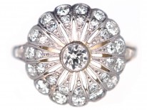 Edwardian 18ct Gold ​& Platinum, Diamond Starburst Ring