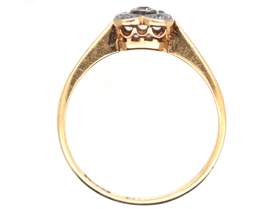 Art Deco 18ct Gold & Platinum Square & Diamond Shaped, Diamond Ring ...