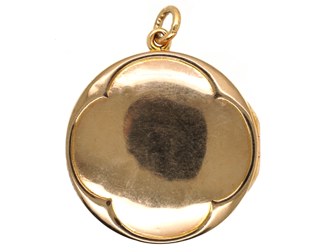 Edwardian 9ct Gold Quatrefoil Design Round Locket (454H) | The Antique ...