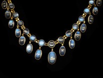 Edwardian 15ct Gold Moonstone Festoon Necklace