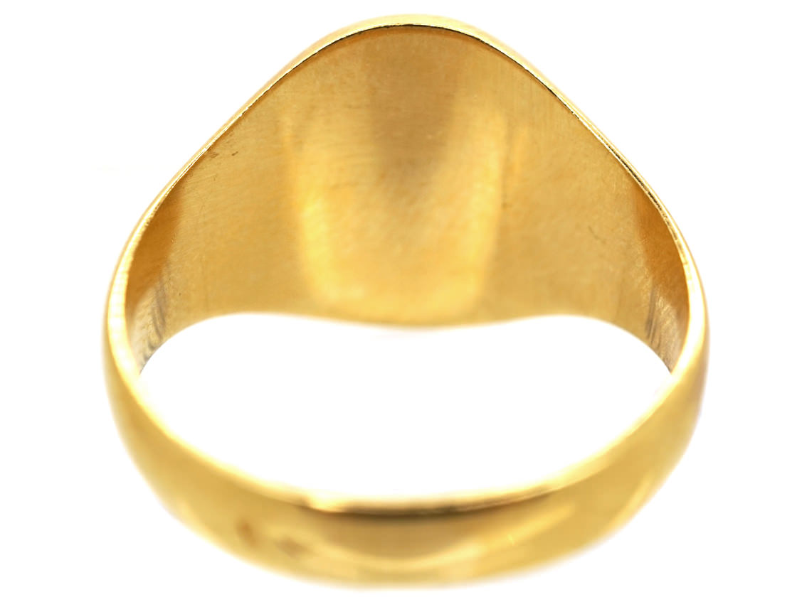 French 18ct Gold Signet Ring With Engraved Crest (467H) | The Antique ...