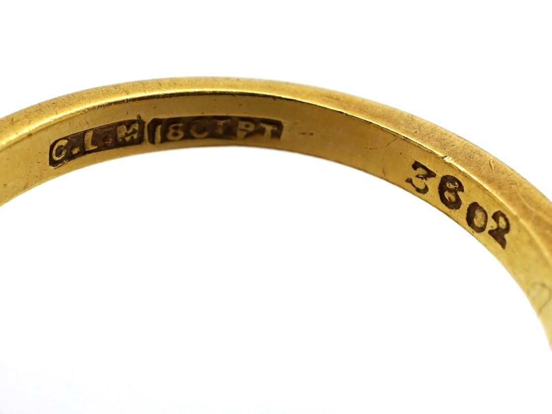 Edwardian 18ct Gold & Platinum, Diamond Three Stone Twist Ring (460H ...