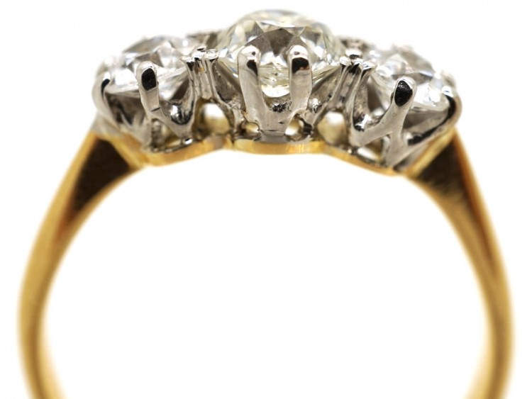18ct Gold & Platinum, Diamond Three Stone Ring