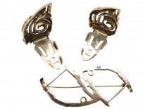 Art Deco Silver & Marcasite Double Clip Brooch