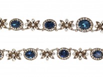 Silver, Blue & White Paste Necklace