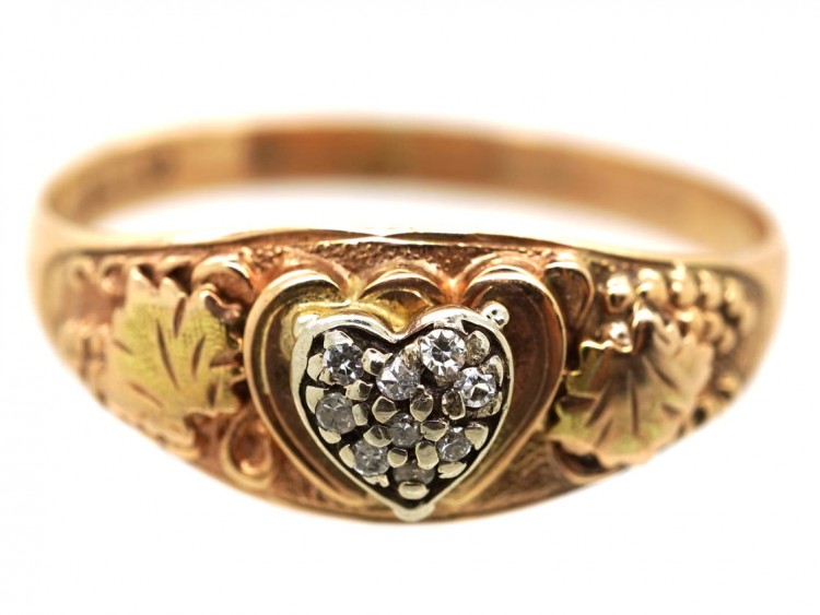 Alaskan Two Colour 14ct Gold & Diamond Heart Ring