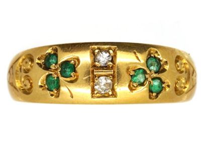 Victorian 18ct Gold, Emerald & Diamond Ring