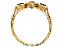 Edwardian 18ct Gold, Three Stone Emerald Ring