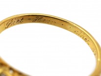 Victorian Five Stone Carved Diamond Half Hoop Ring