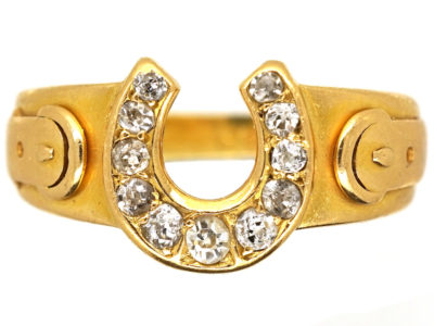 Victorian 18ct Gold & Diamond Horseshoe Ring