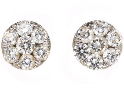 18ct White Gold Diamond Cluster Earrings