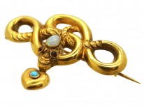 Victorian 15ct Gold Coiled Snake Brooch