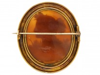 Victorian 15ct Gold Cameo Brooch of Greek Goddess Diameter