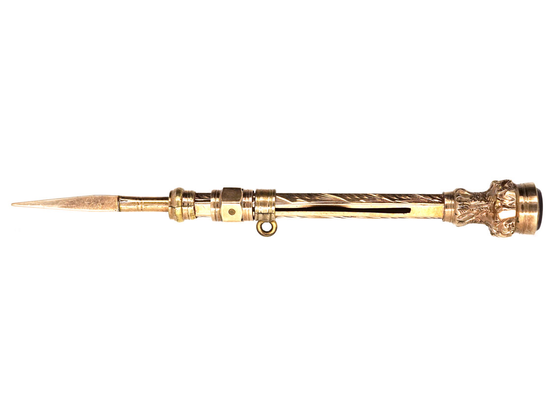 Victorian Toothpick Victorian 9ct Gold Toothpick (490H) | The Antique Jewellery Company