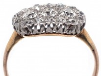 Edwardian 18ct Gold & Platinum, Oval Diamond Cluster Ring