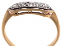 Art Deco 18ct & Platinum, Diamond Five Stone Ring
