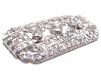 Art Deco Rectangular Platinum & Diamond Brooch