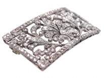 Edwardian Platinum & Diamond Rectangular Brooch