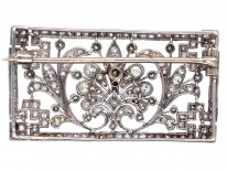 Edwardian Platinum & Diamond Rectangular Brooch
