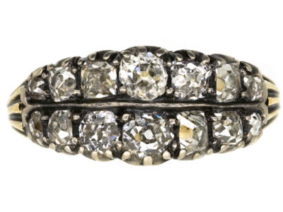 Georgian Double Row Old Mine Cut Diamond Ring