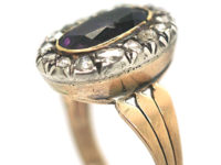 Georgian Oval Amethyst & Rose Diamond Ring