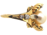Pearl in The Oyster Shell 18ct Gold Ring