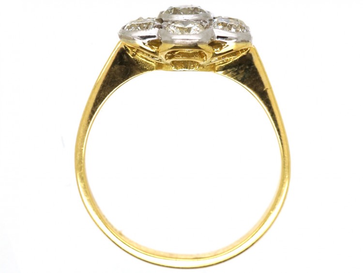 Austrian 14ct White Gold Diamond Cluster Ring