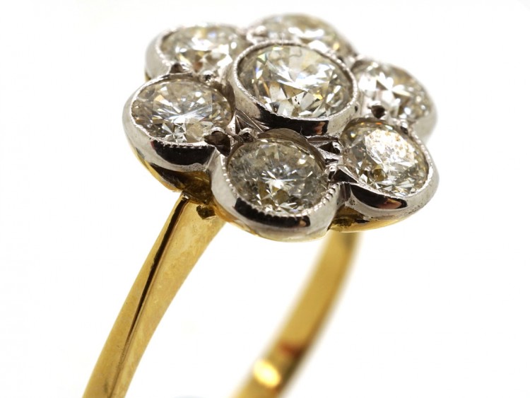 Austrian 14ct White Gold Diamond Cluster Ring