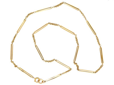 Edwardian 9ct Gold Chain With Box Design Detail